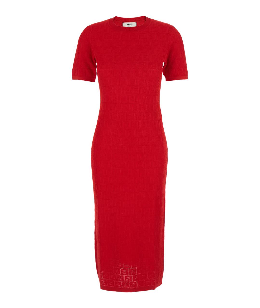 FENDI Красное хлопковое повседневное платье, фото 1