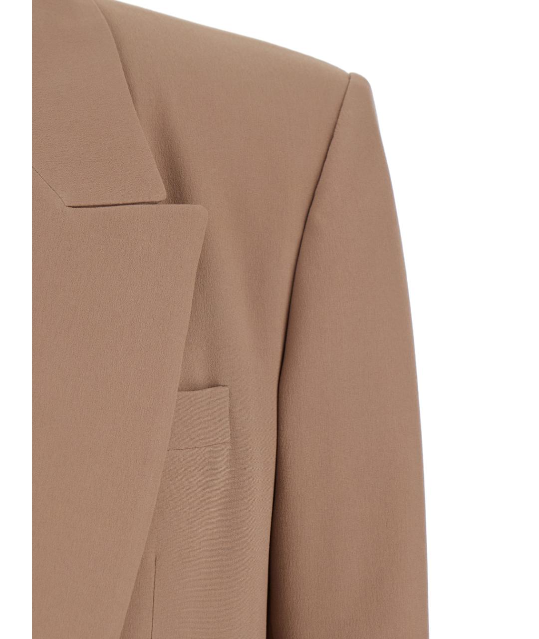 SAINT LAURENT Бежевый шерстяной жакет/пиджак, фото 3