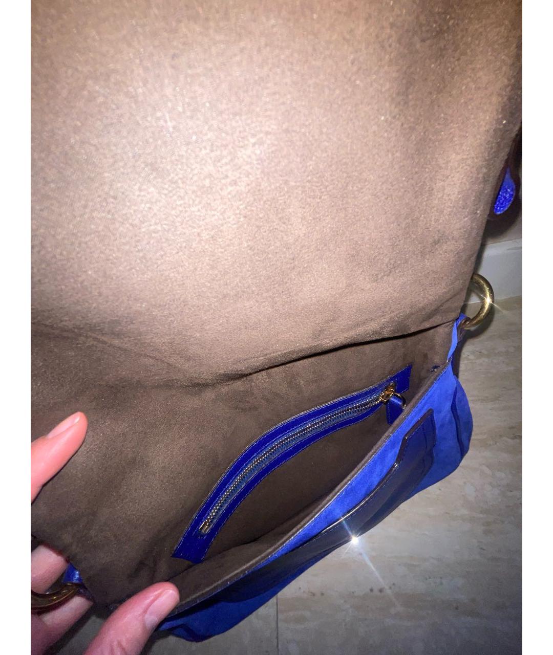 TOM FORD Синяя замшевая сумка через плечо, фото 4