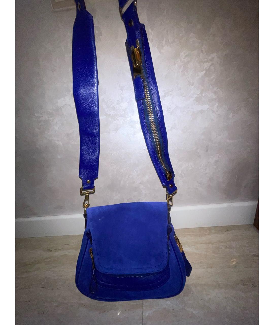 TOM FORD Синяя замшевая сумка через плечо, фото 5