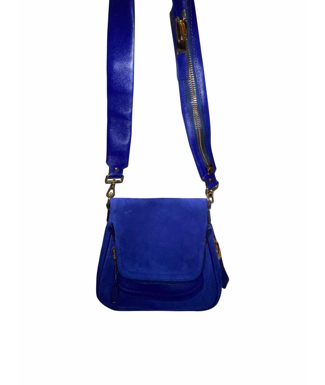 TOM FORD Синяя замшевая сумка через плечо, фото 1