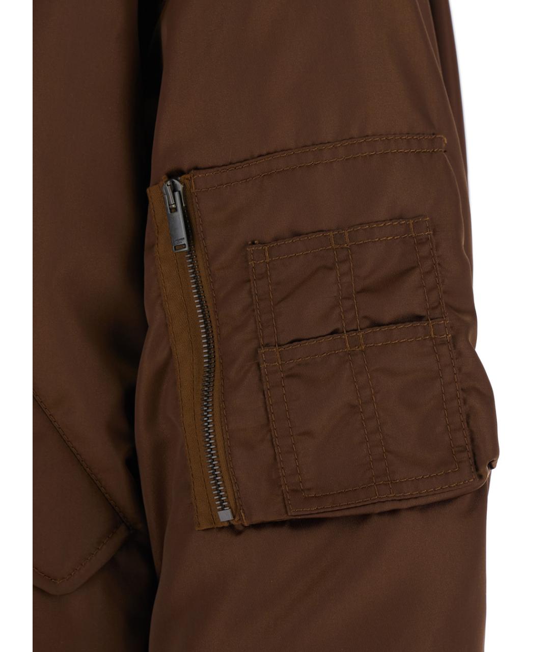 SAINT LAURENT Коричневая полиамидовая куртка, фото 3