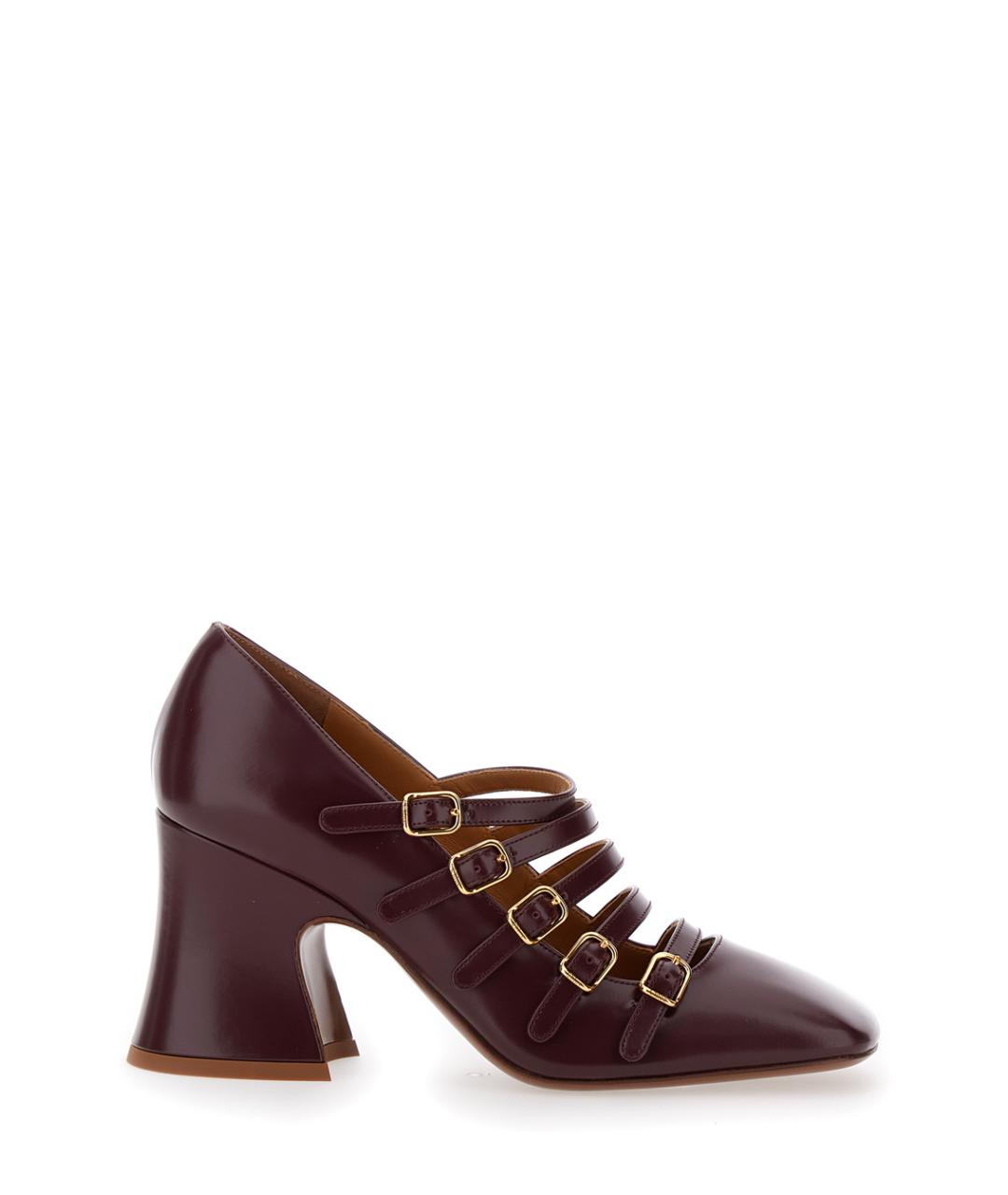 CHLOE Бордовые кожаные туфли, фото 1