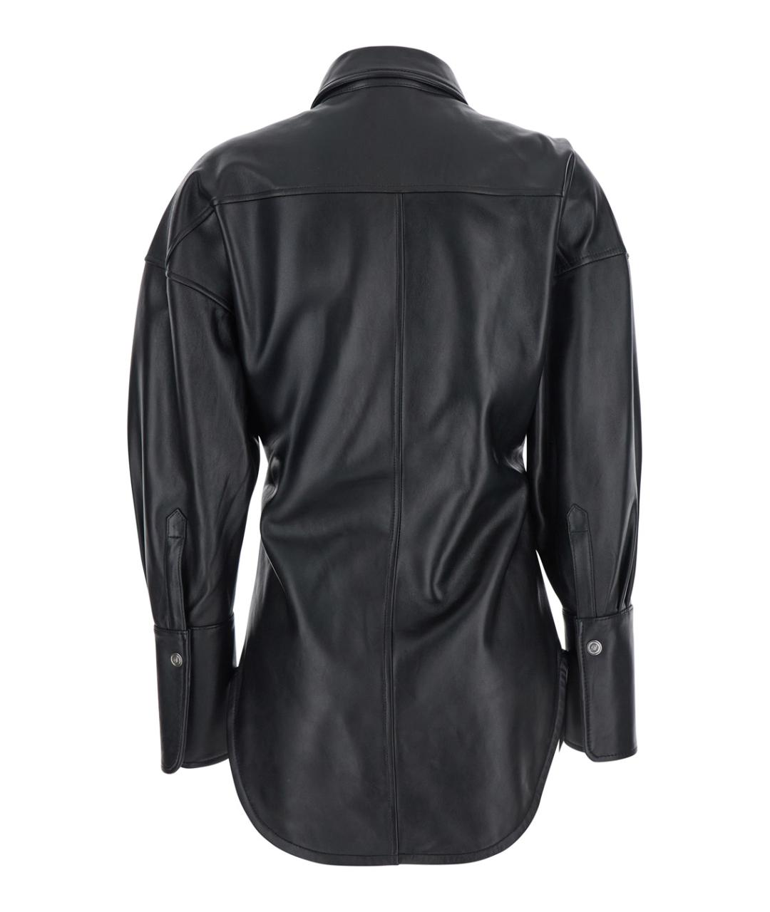 BLUMARINE Черная кожаная рубашка, фото 2