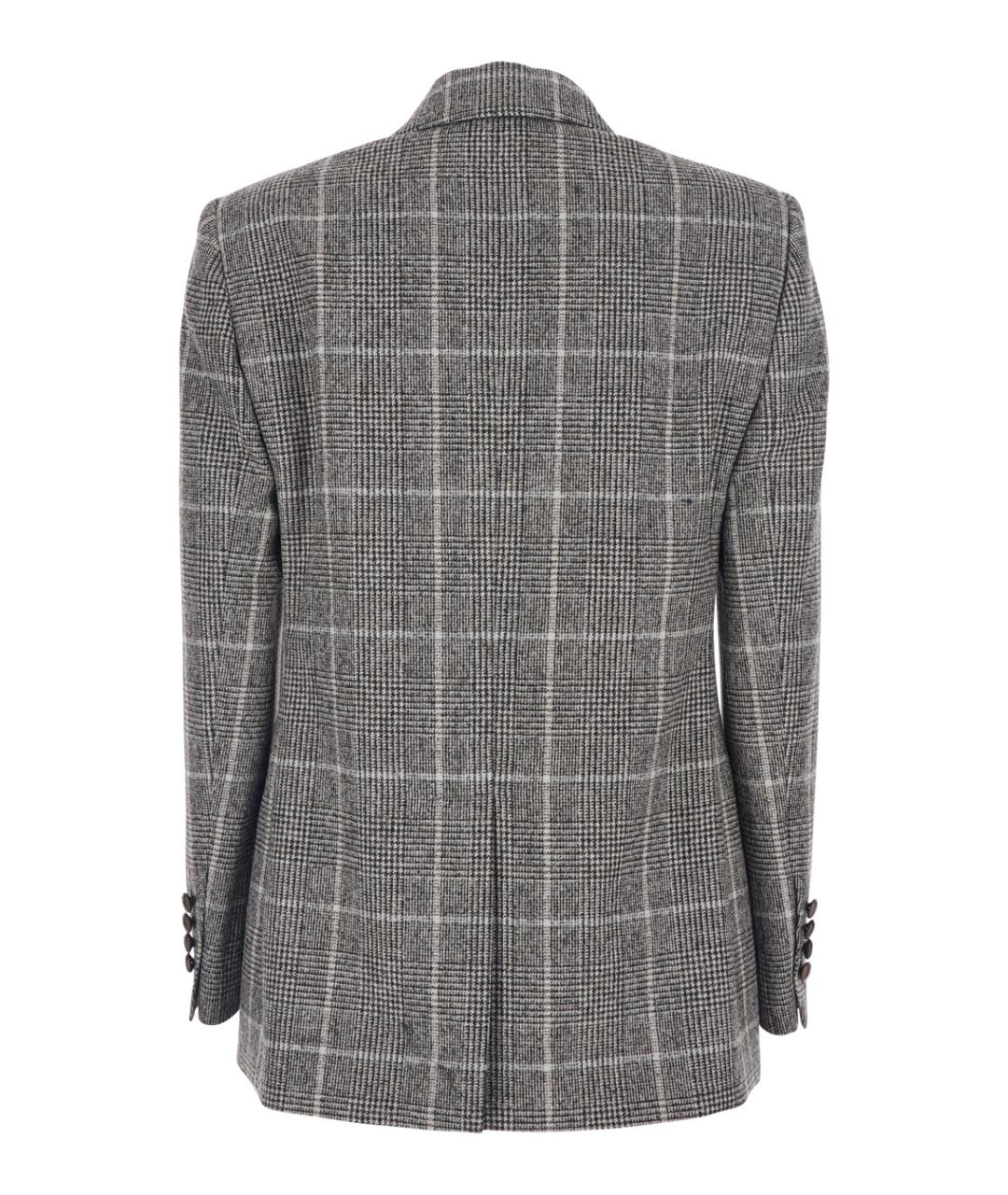 BRUNELLO CUCINELLI Серый шерстяной жакет/пиджак, фото 2