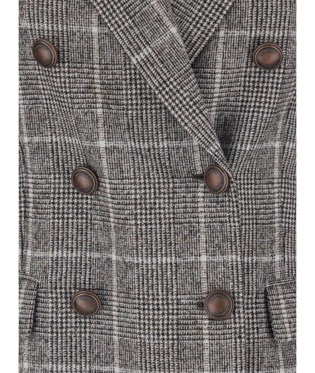 BRUNELLO CUCINELLI Серый шерстяной жакет/пиджак, фото 3