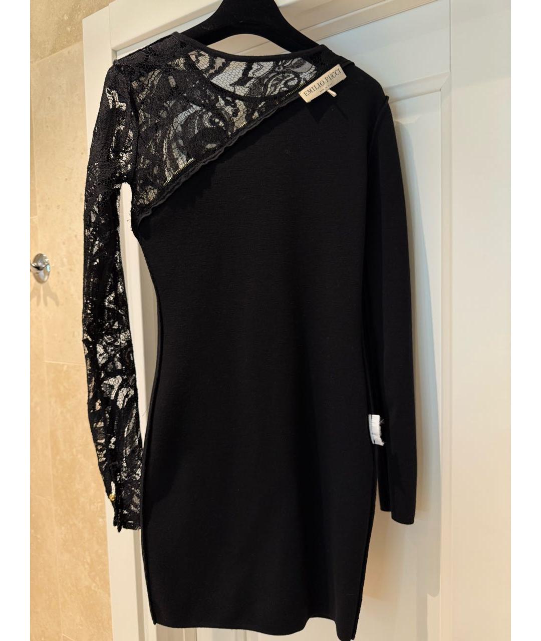 EMILIO PUCCI Черное хлопко-эластановое коктейльное платье, фото 3