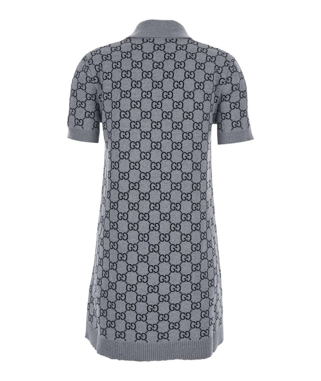 GUCCI Серое шерстяное повседневное платье, фото 2