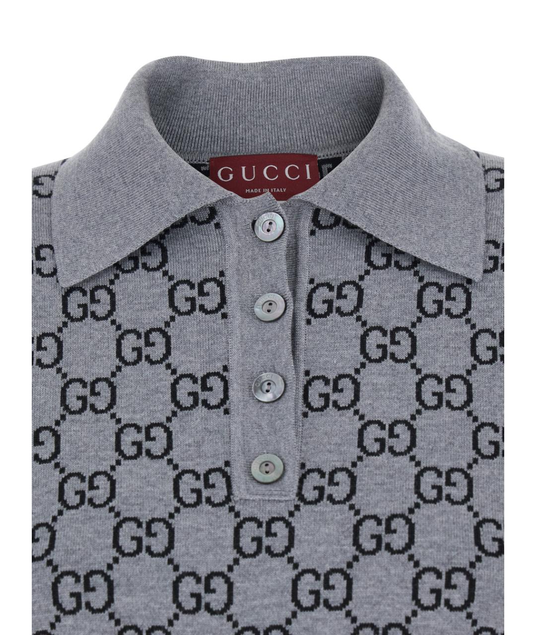 GUCCI Серое шерстяное повседневное платье, фото 3