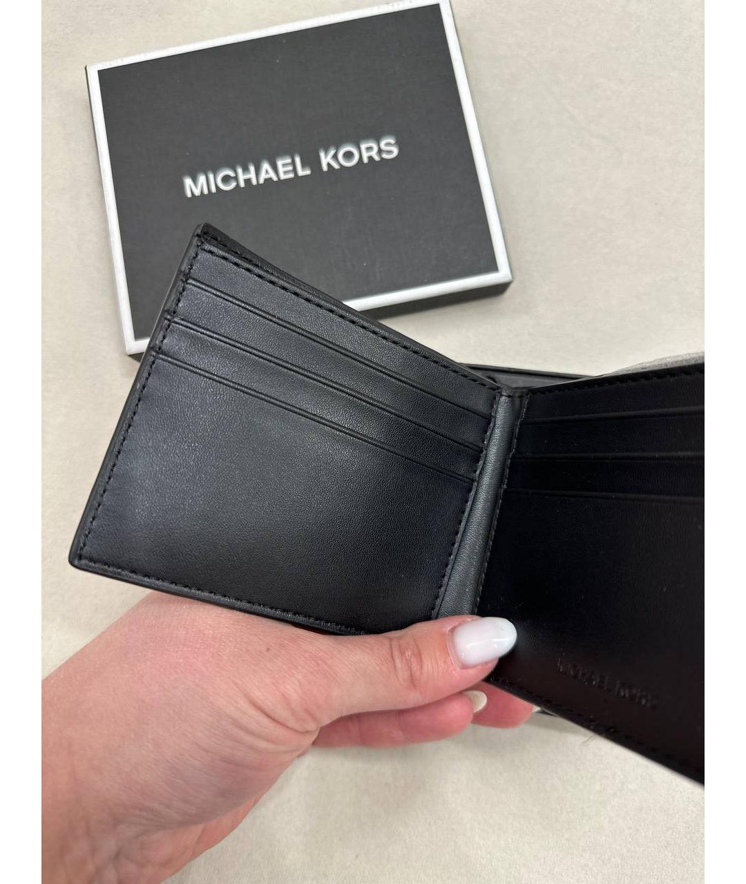 MICHAEL KORS Черный кожаный кошелек, фото 4