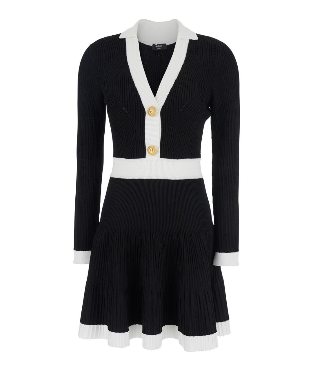 BALMAIN Черное вискозное повседневное платье, фото 1