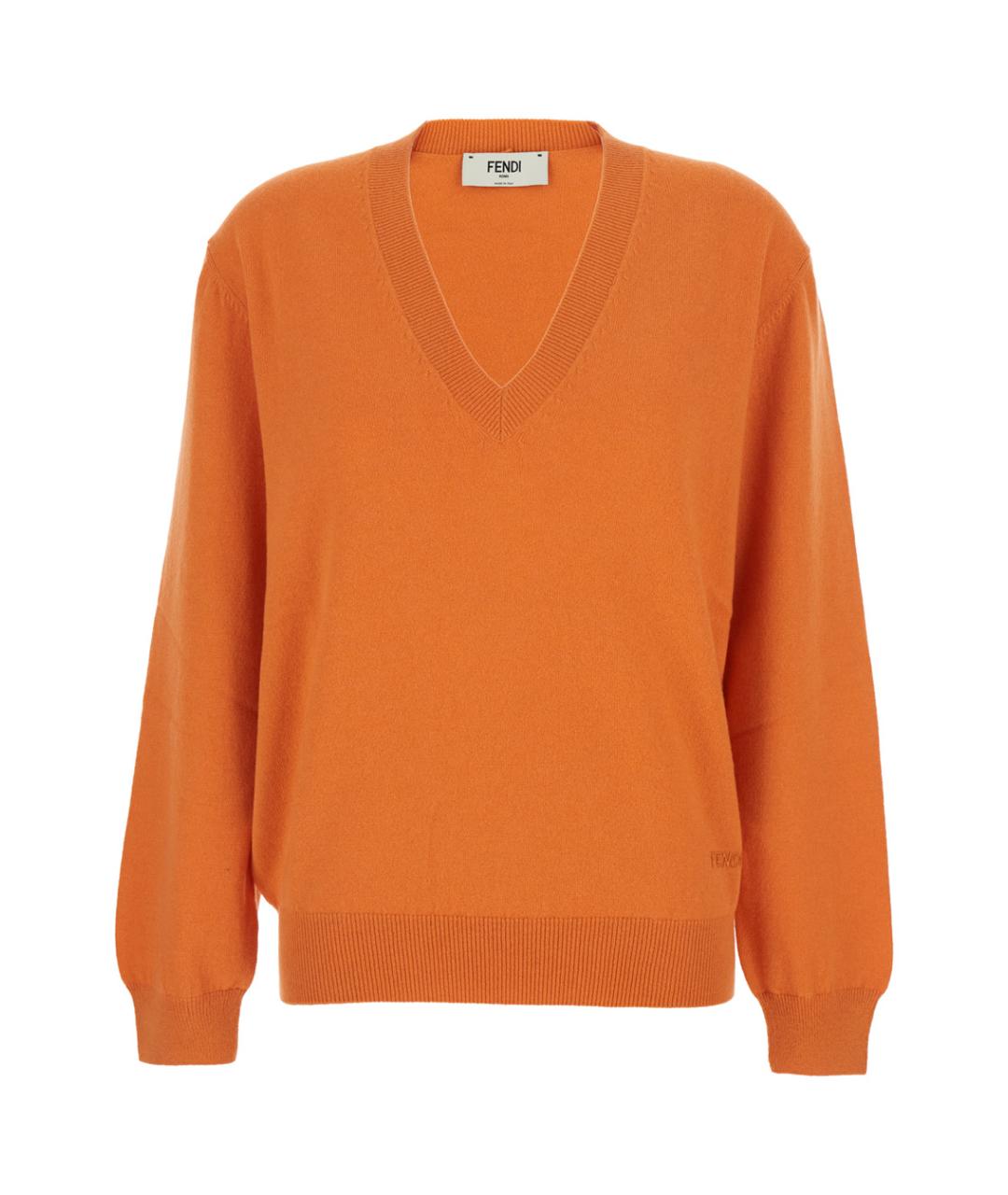 FENDI Оранжевый кашемировый джемпер / свитер, фото 1