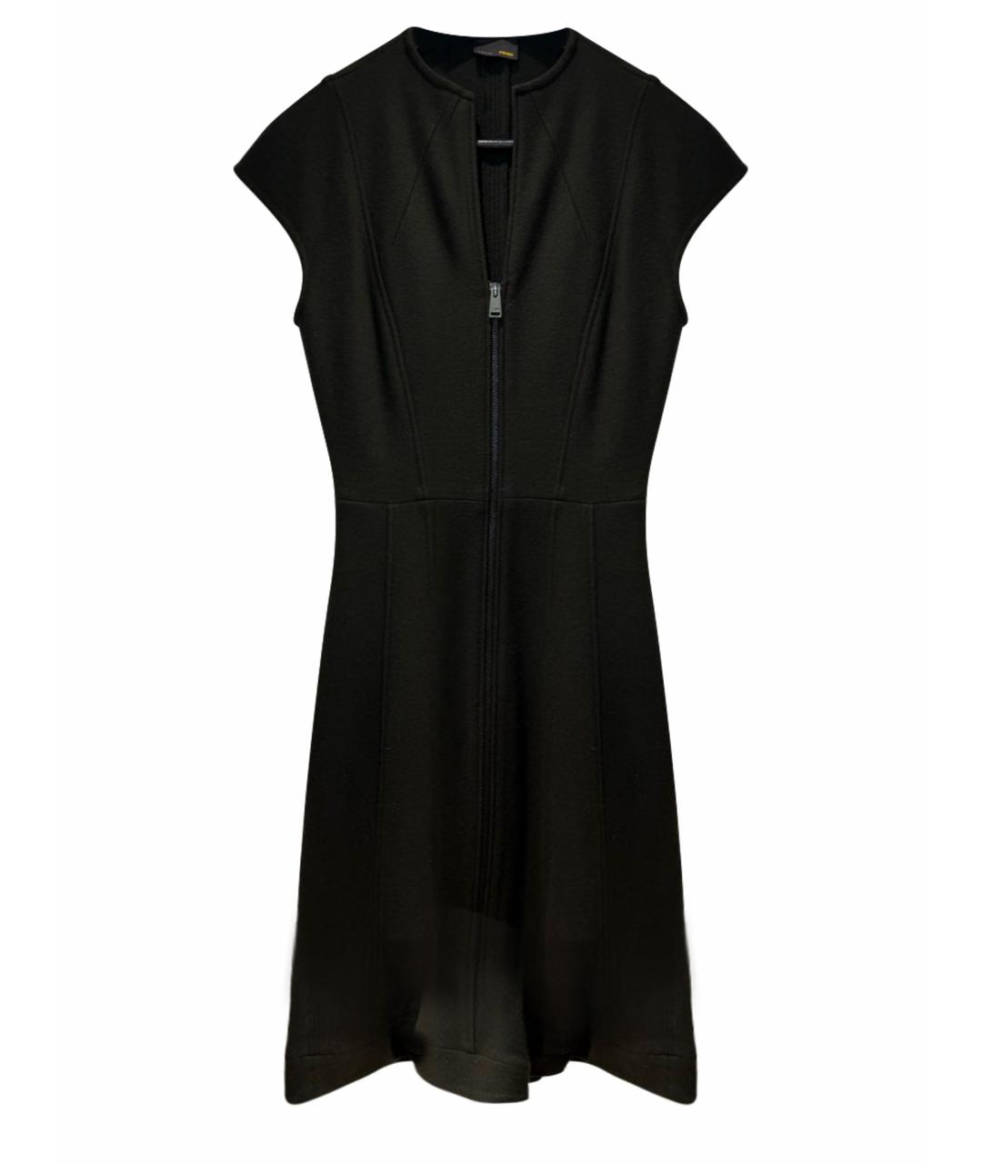 FENDI Зеленые шерстяное коктейльное платье, фото 1