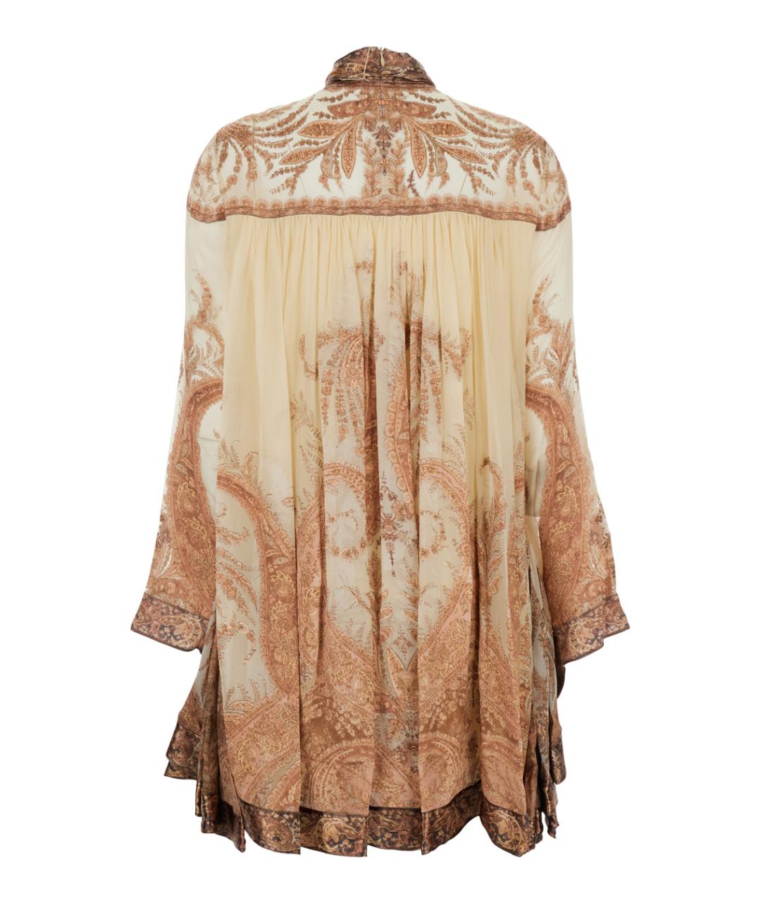 ZIMMERMANN Бежевое вискозное повседневное платье, фото 2