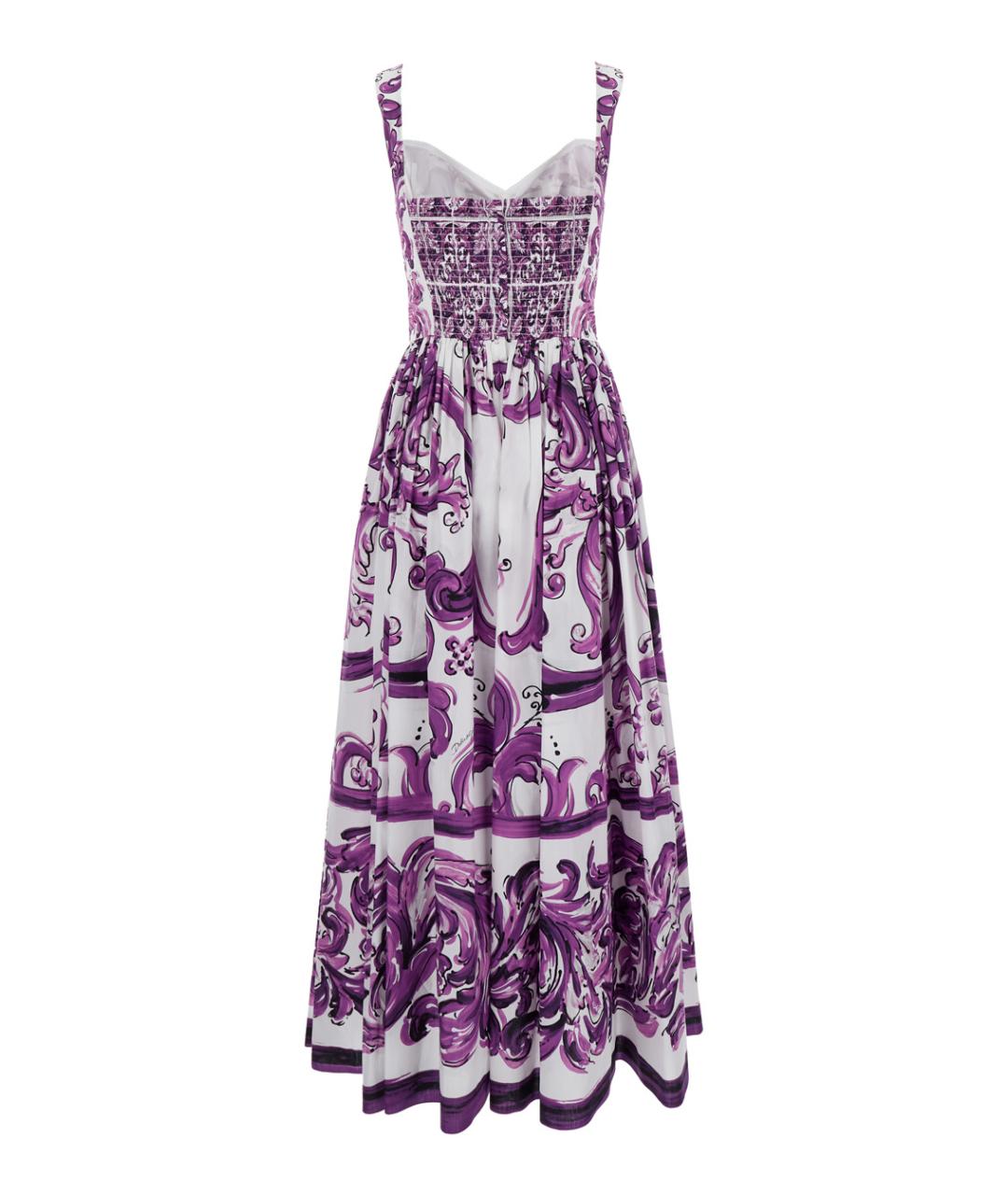 DOLCE&GABBANA Фиолетовое хлопковое повседневное платье, фото 2