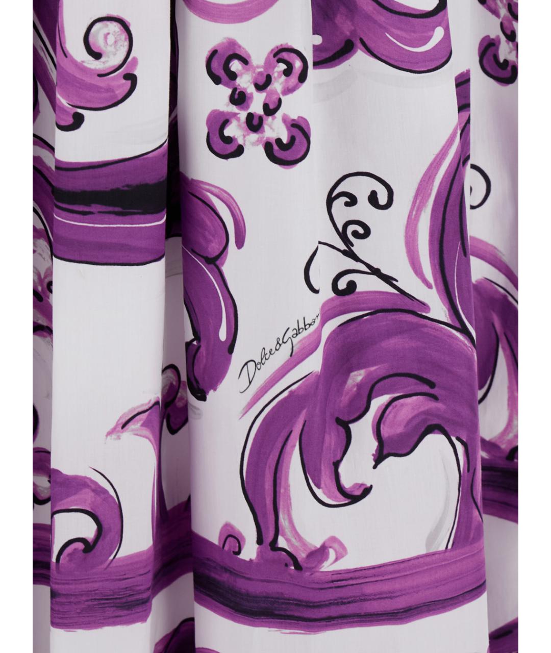 DOLCE&GABBANA Фиолетовое хлопковое повседневное платье, фото 3