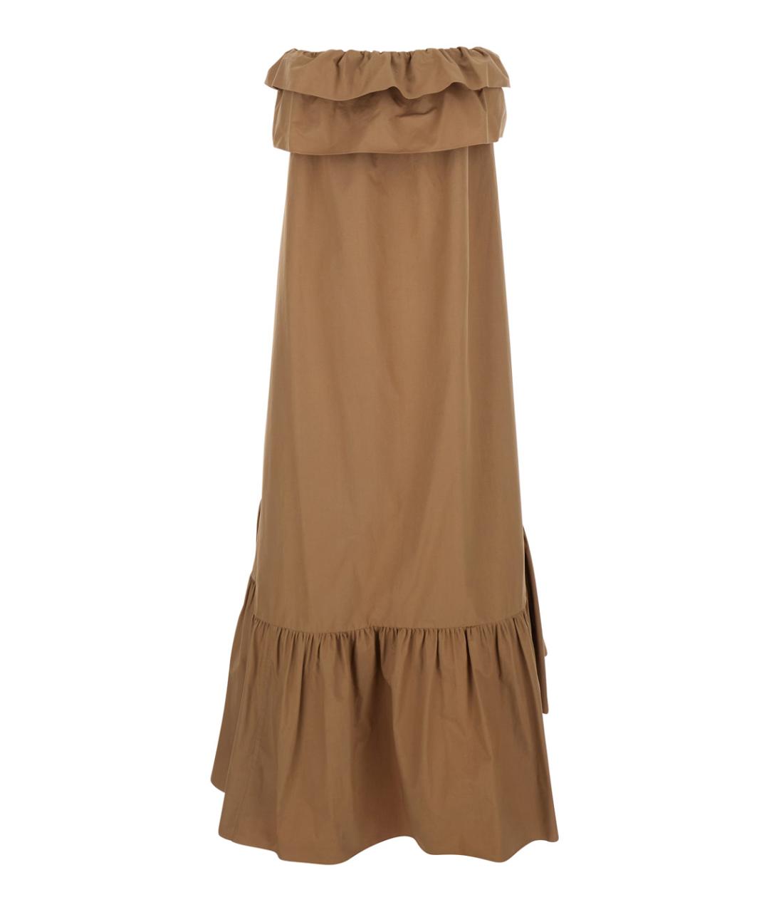 SAINT LAURENT Бежевое хлопковое повседневное платье, фото 2