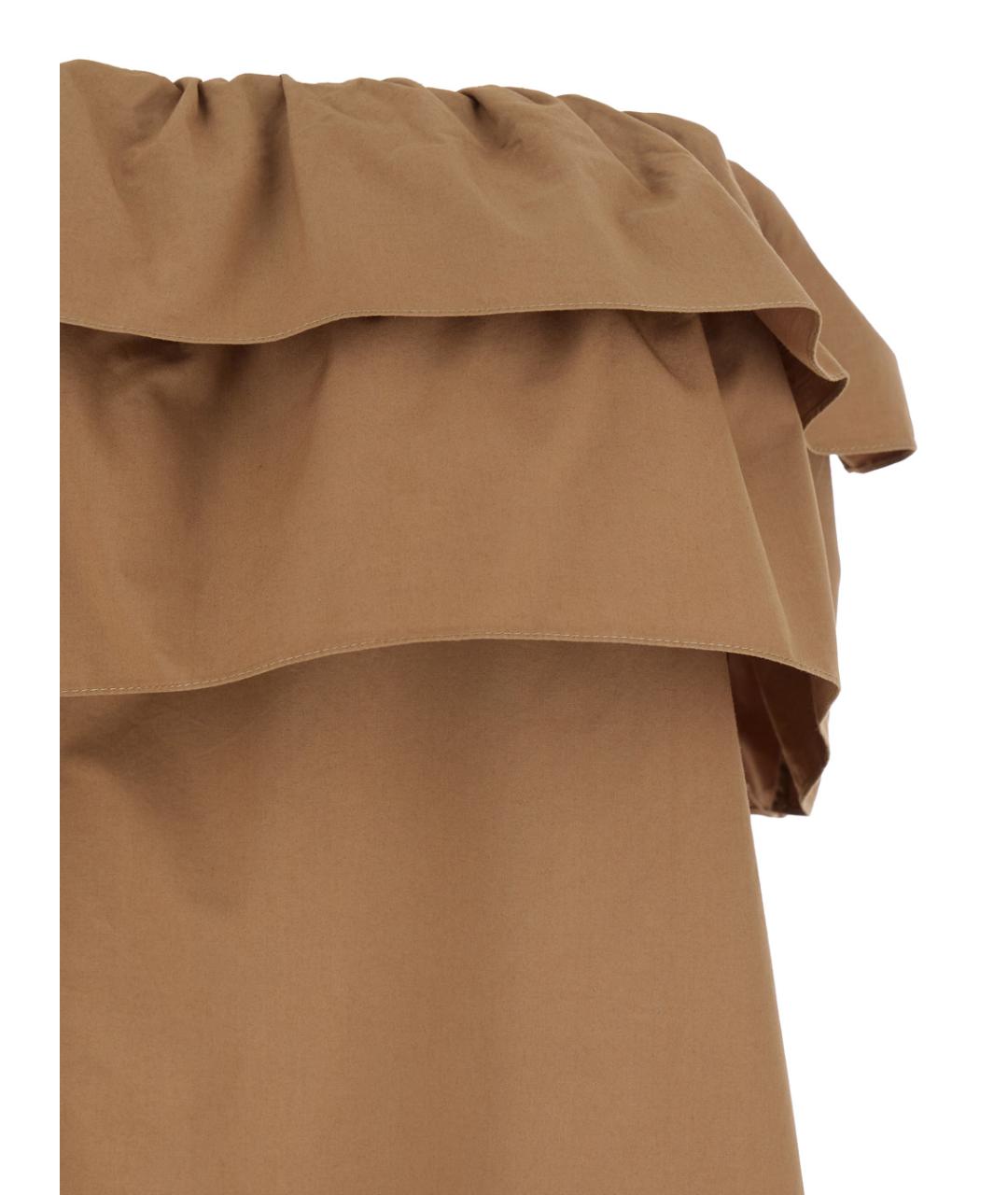 SAINT LAURENT Бежевое хлопковое повседневное платье, фото 3