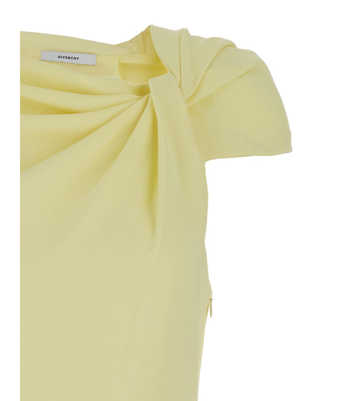GIVENCHY Желтое вискозное коктейльное платье, фото 3