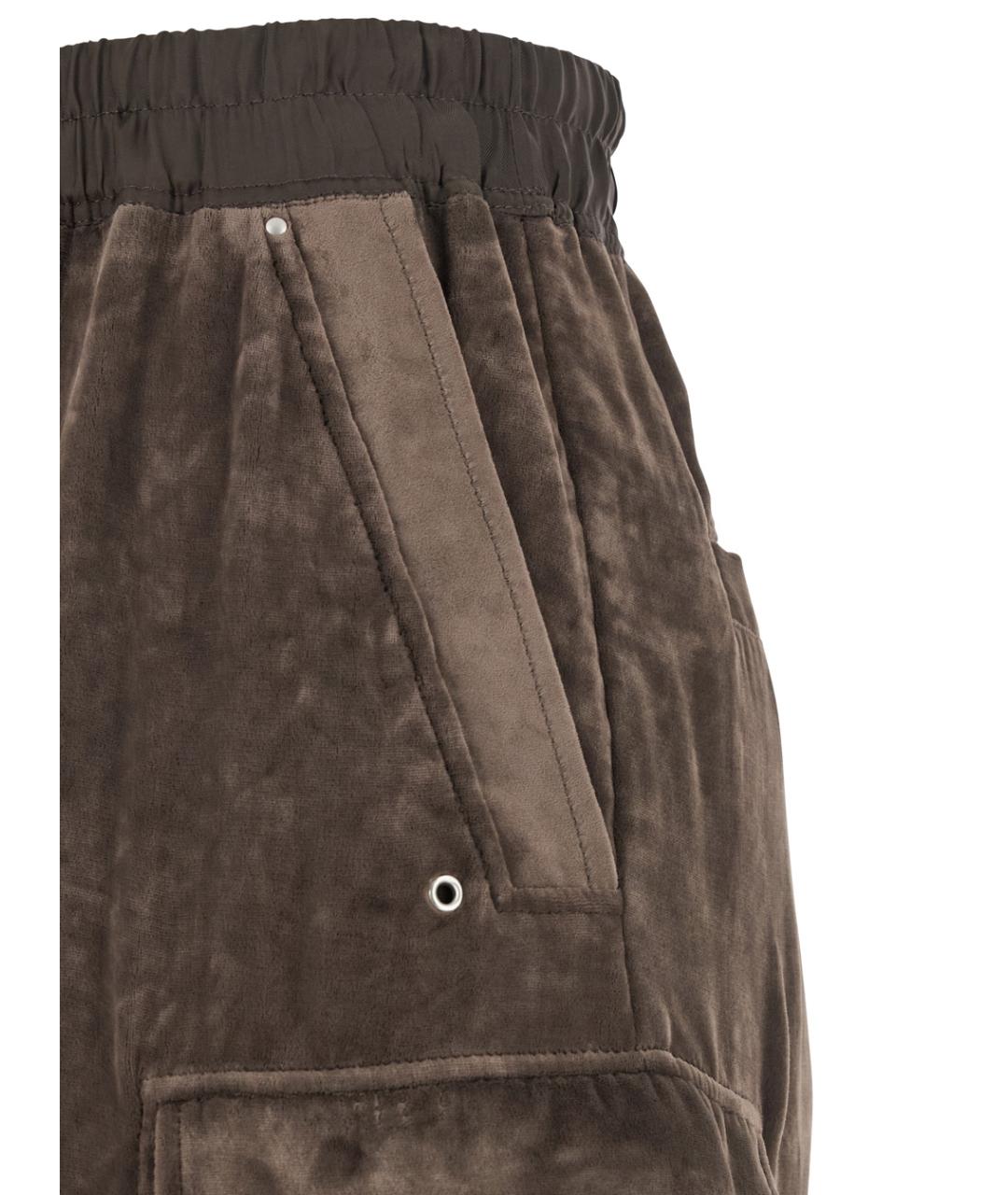 RICK OWENS Коричневые вискозные прямые брюки, фото 3