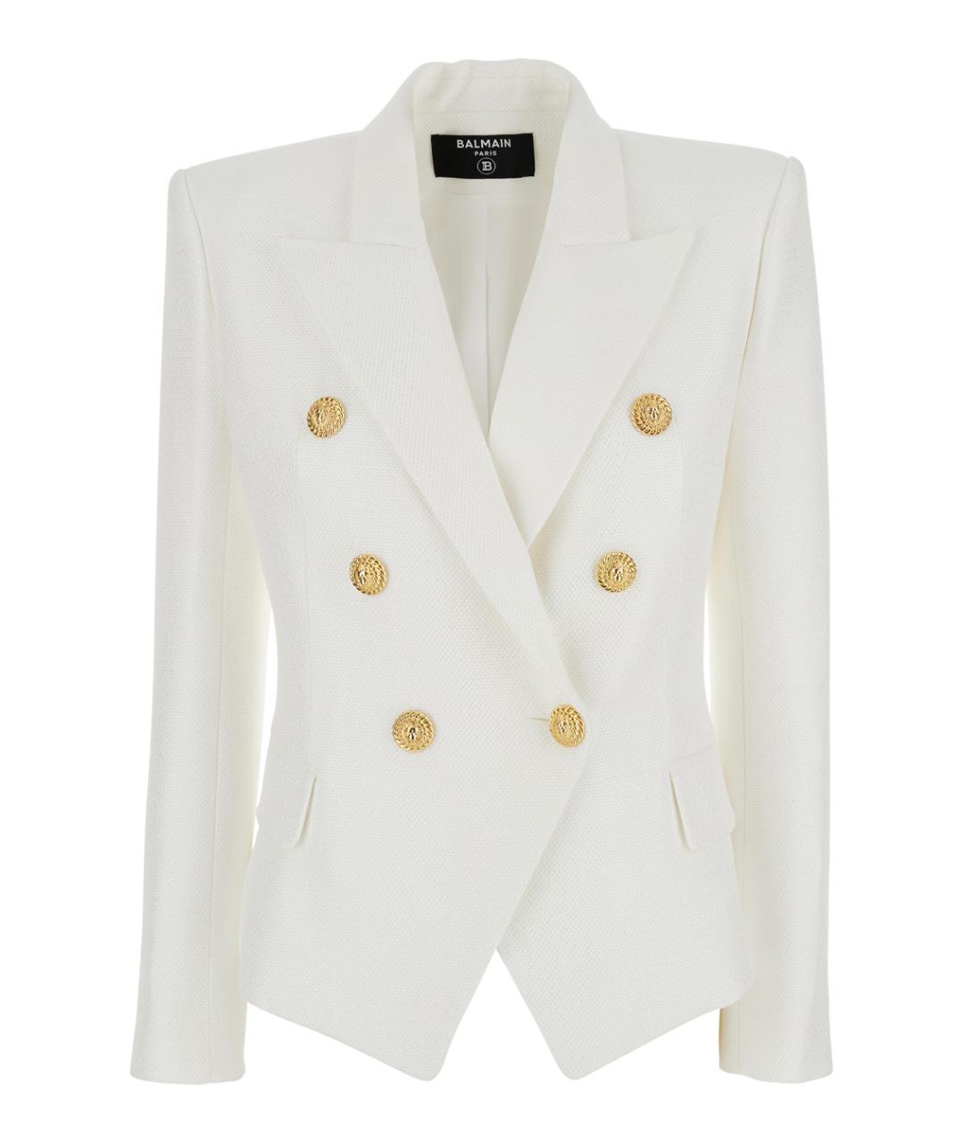 BALMAIN Белый вискозный жакет/пиджак, фото 1