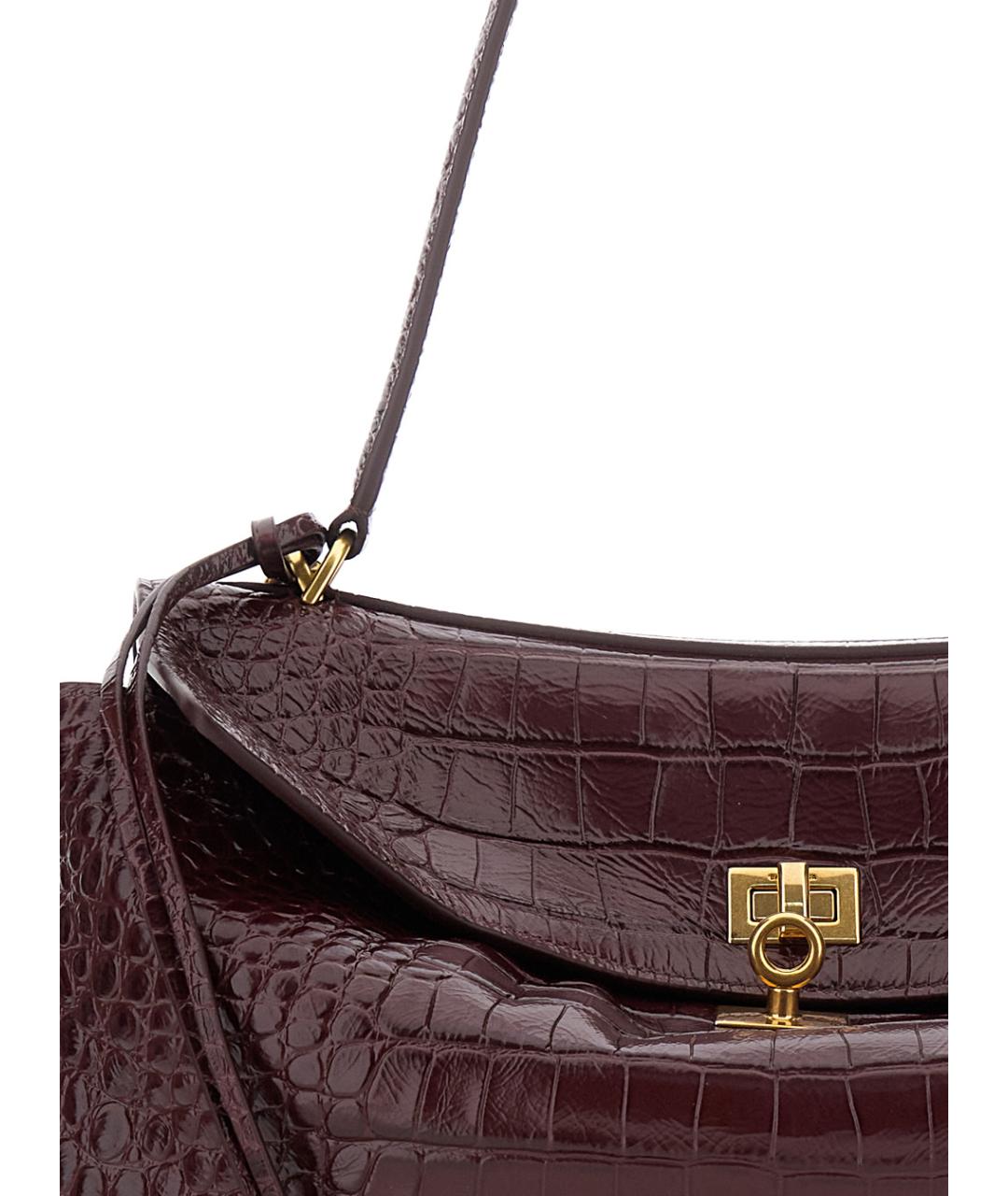 BALENCIAGA Бордовая кожаная сумка тоут, фото 3