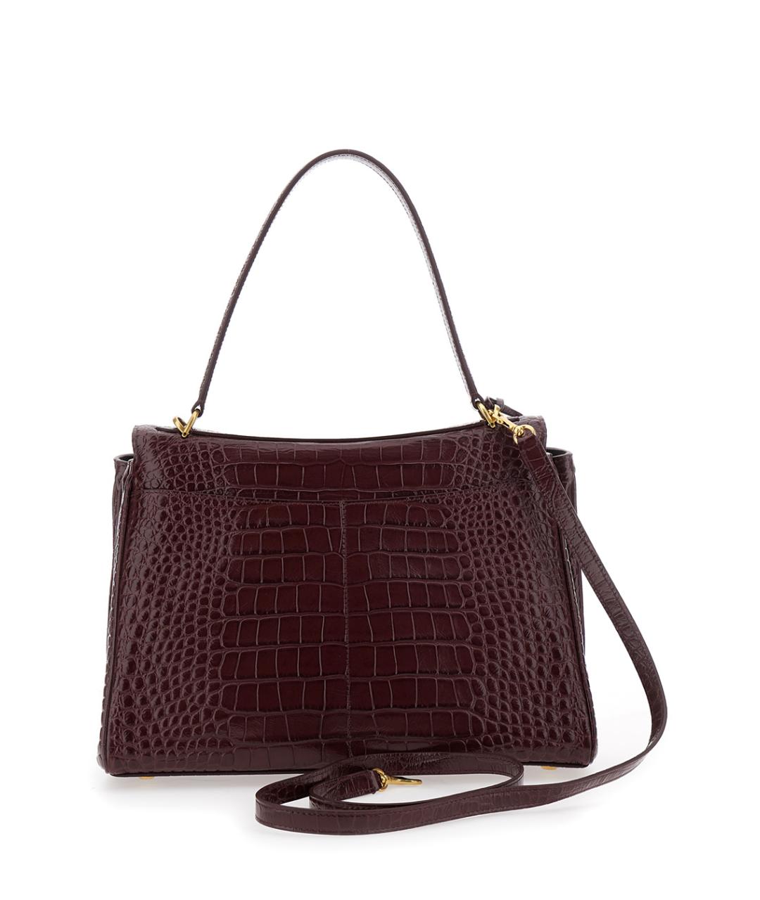 BALENCIAGA Бордовая кожаная сумка тоут, фото 2