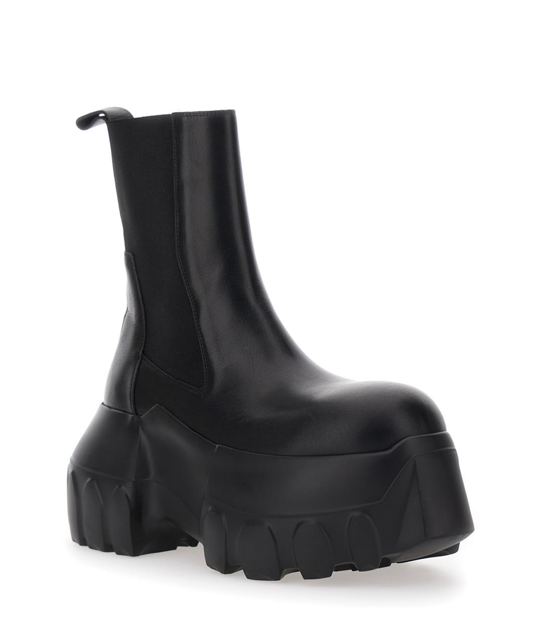 RICK OWENS Черные кожаные ботинки, фото 2