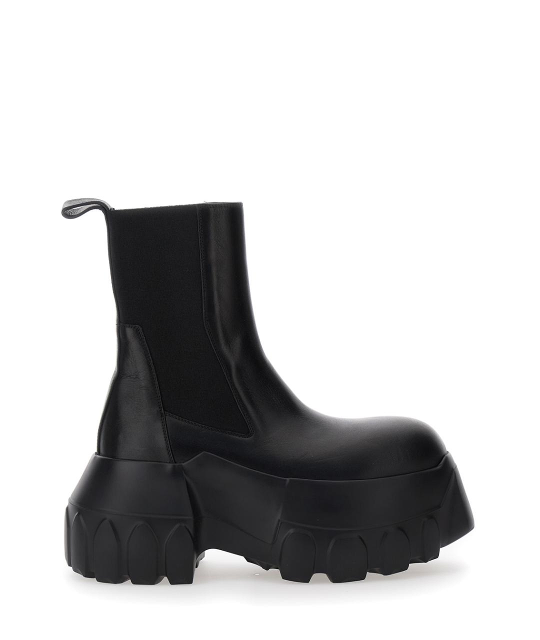 RICK OWENS Черные кожаные ботинки, фото 1