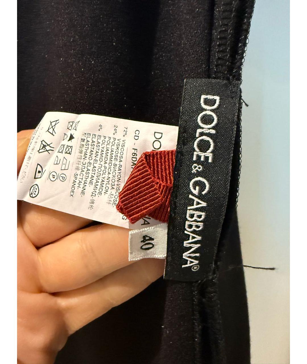 DOLCE&GABBANA Черное вискозное коктейльное платье, фото 4