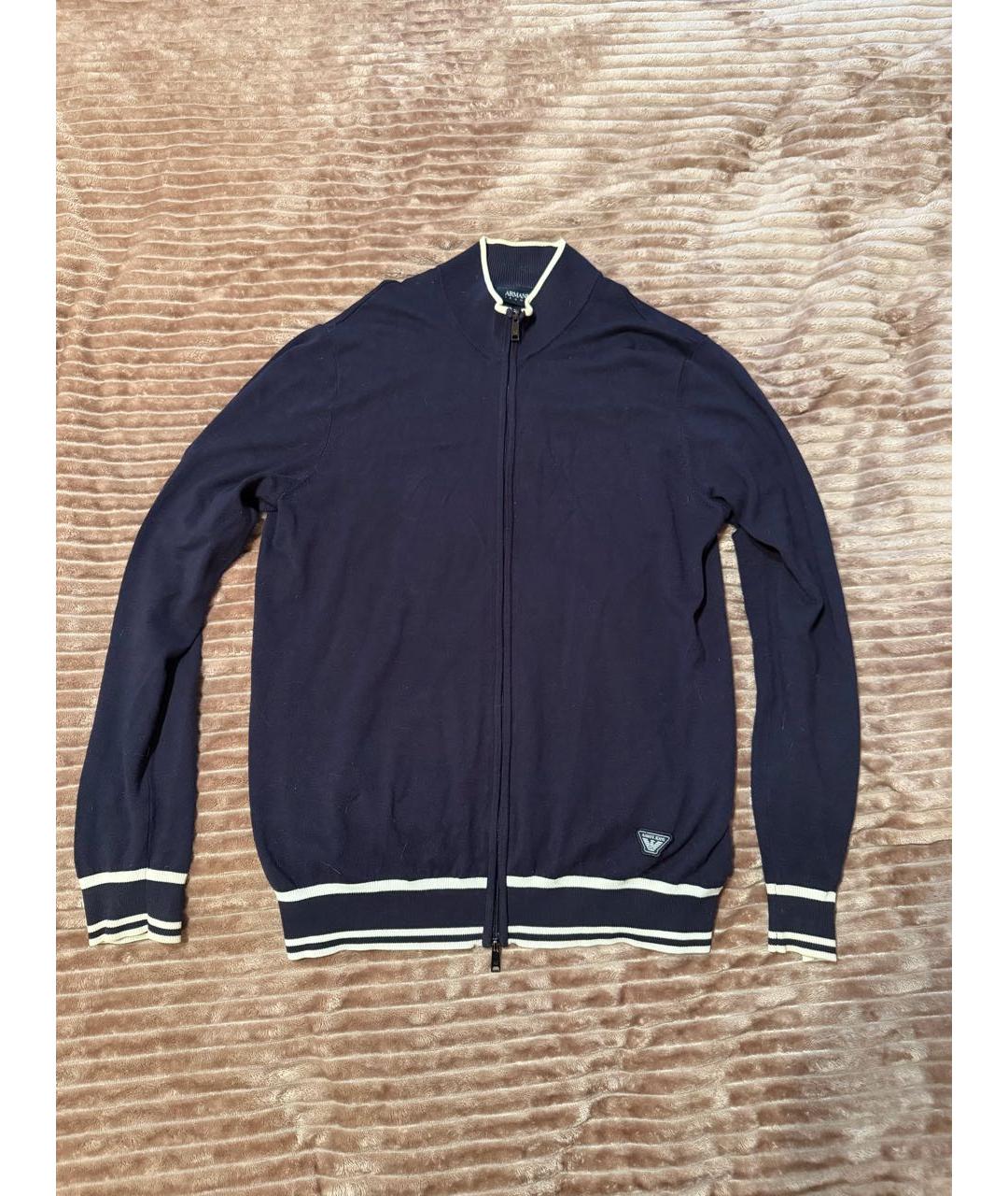 ARMANI JEANS Темно-синий вискозный кардиган, фото 5