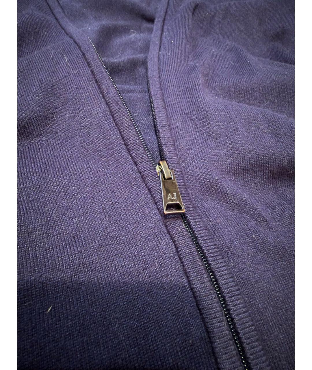ARMANI JEANS Темно-синий вискозный кардиган, фото 4