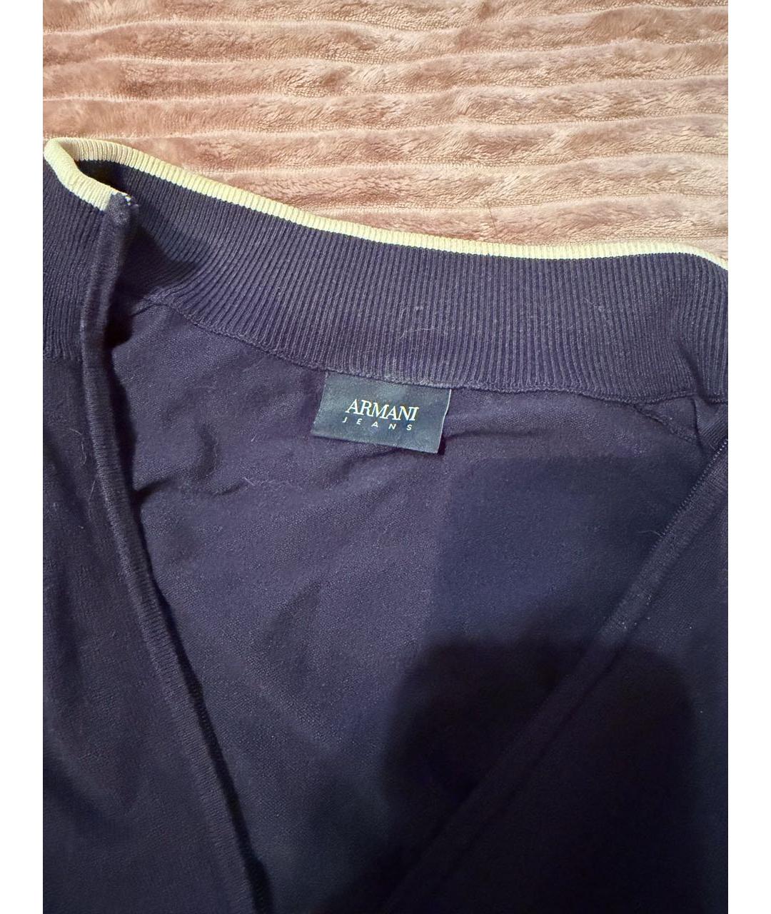 ARMANI JEANS Темно-синий вискозный кардиган, фото 3
