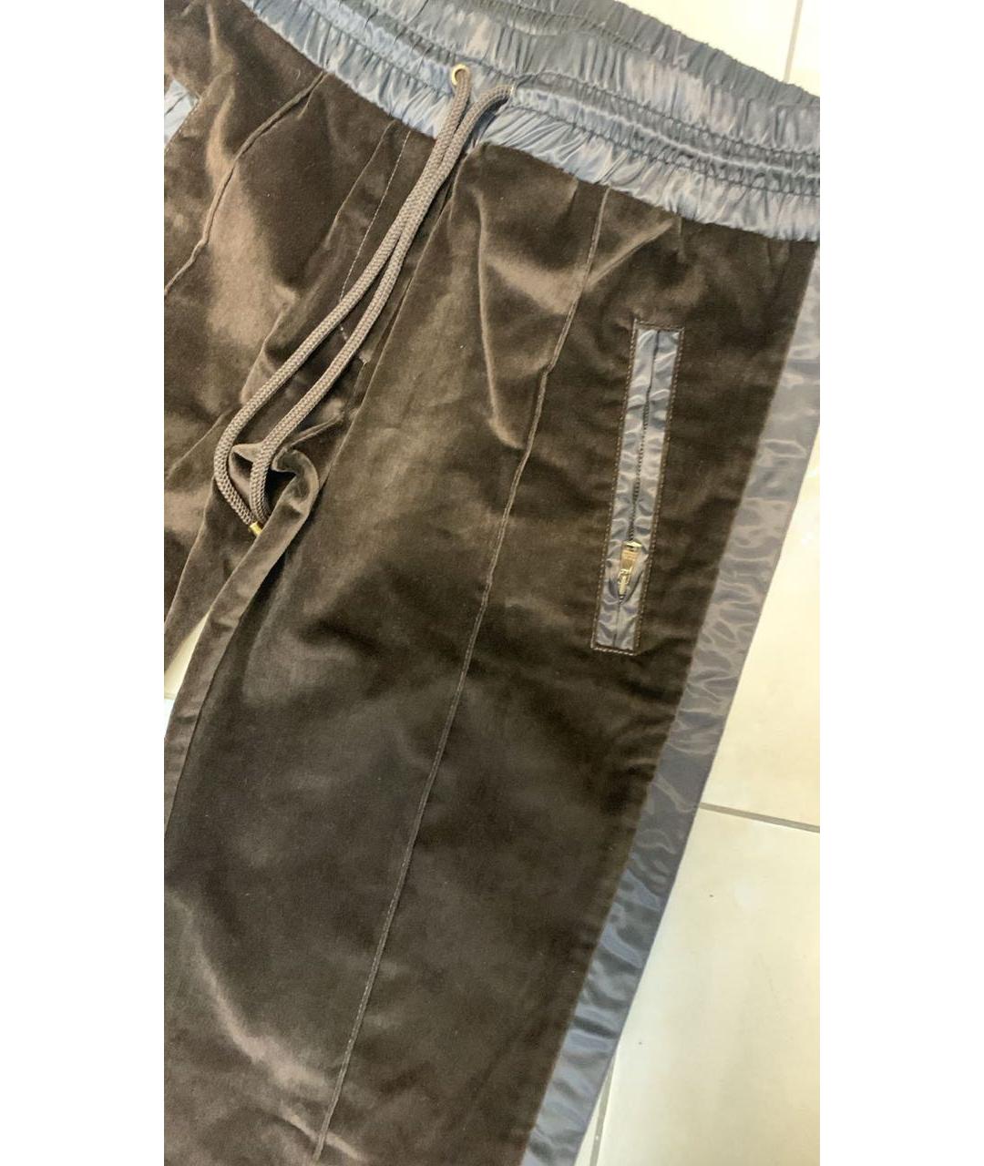 DOLCE&GABBANA Коричневые бархатные прямые брюки, фото 5