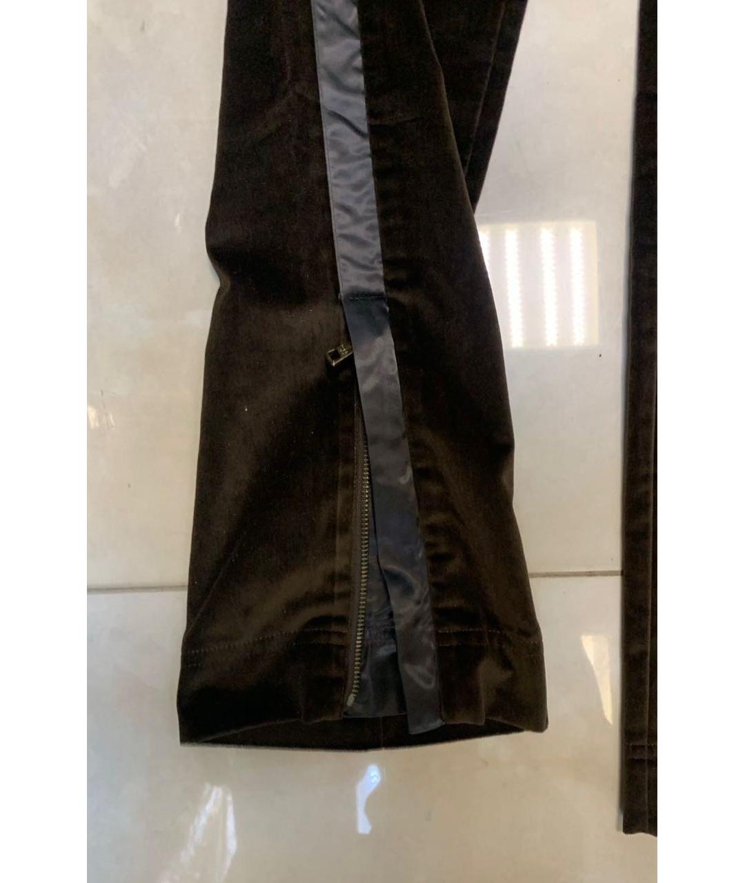 DOLCE&GABBANA Коричневые бархатные прямые брюки, фото 4