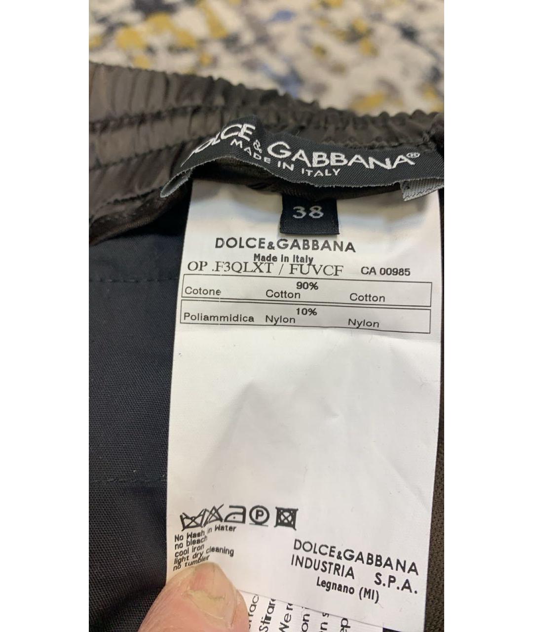 DOLCE&GABBANA Коричневые бархатные прямые брюки, фото 6