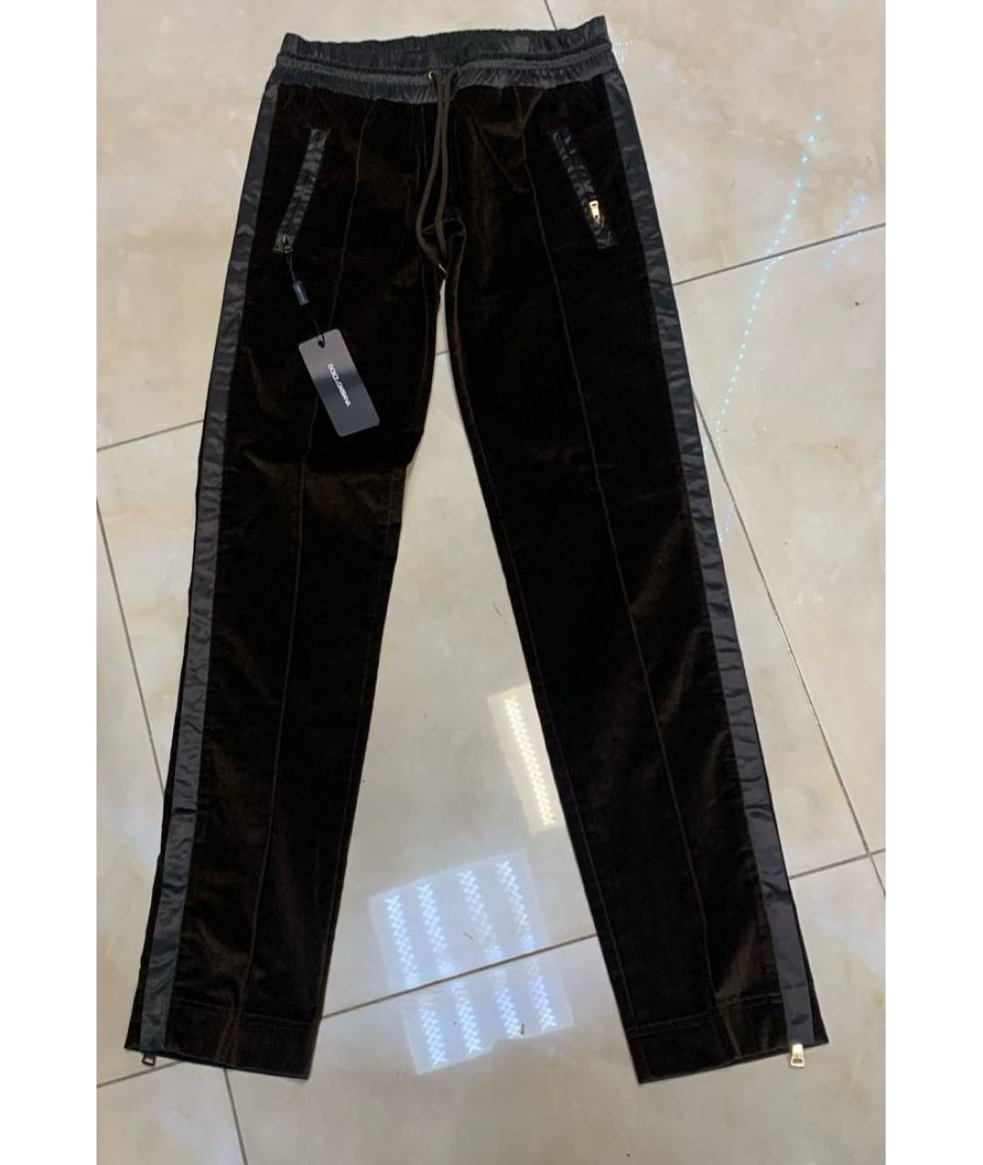 DOLCE&GABBANA Коричневые бархатные прямые брюки, фото 7