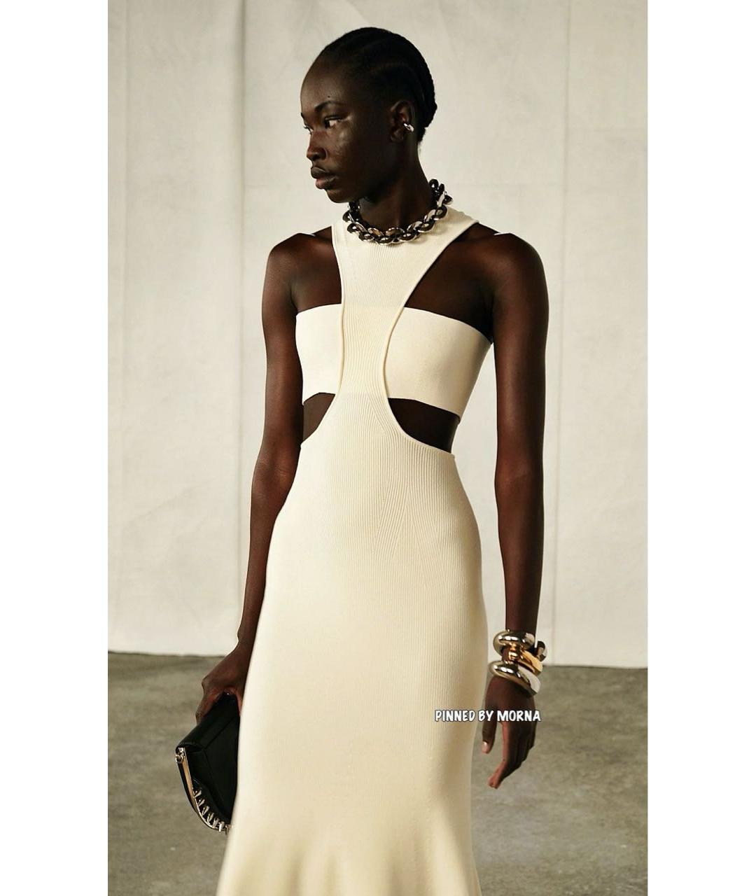 ALEXANDER MCQUEEN Бежевый вискозный сарафан, фото 3