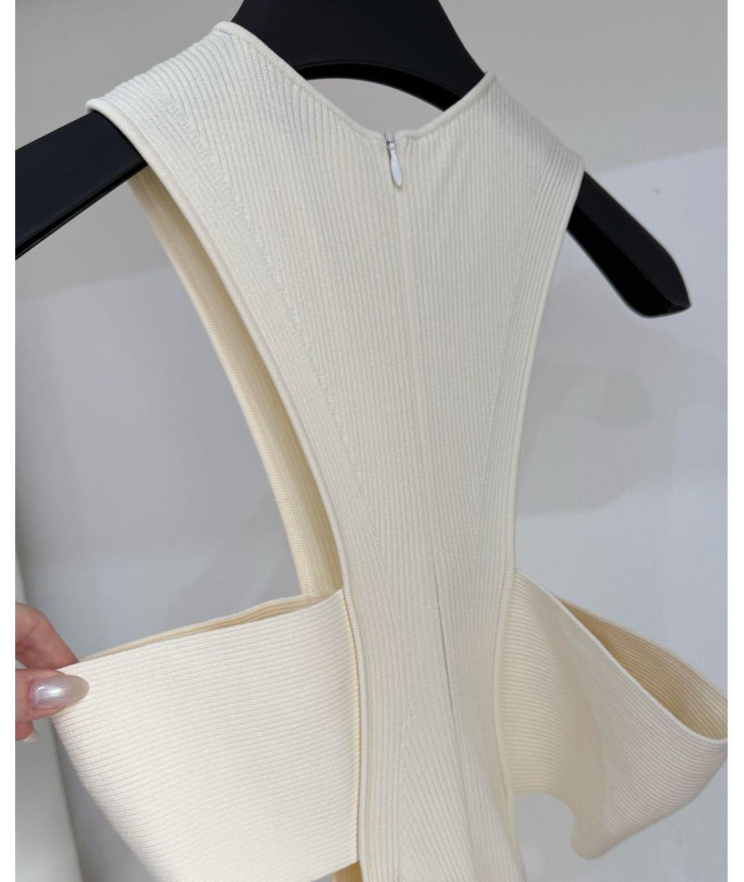 ALEXANDER MCQUEEN Бежевый вискозный сарафан, фото 8