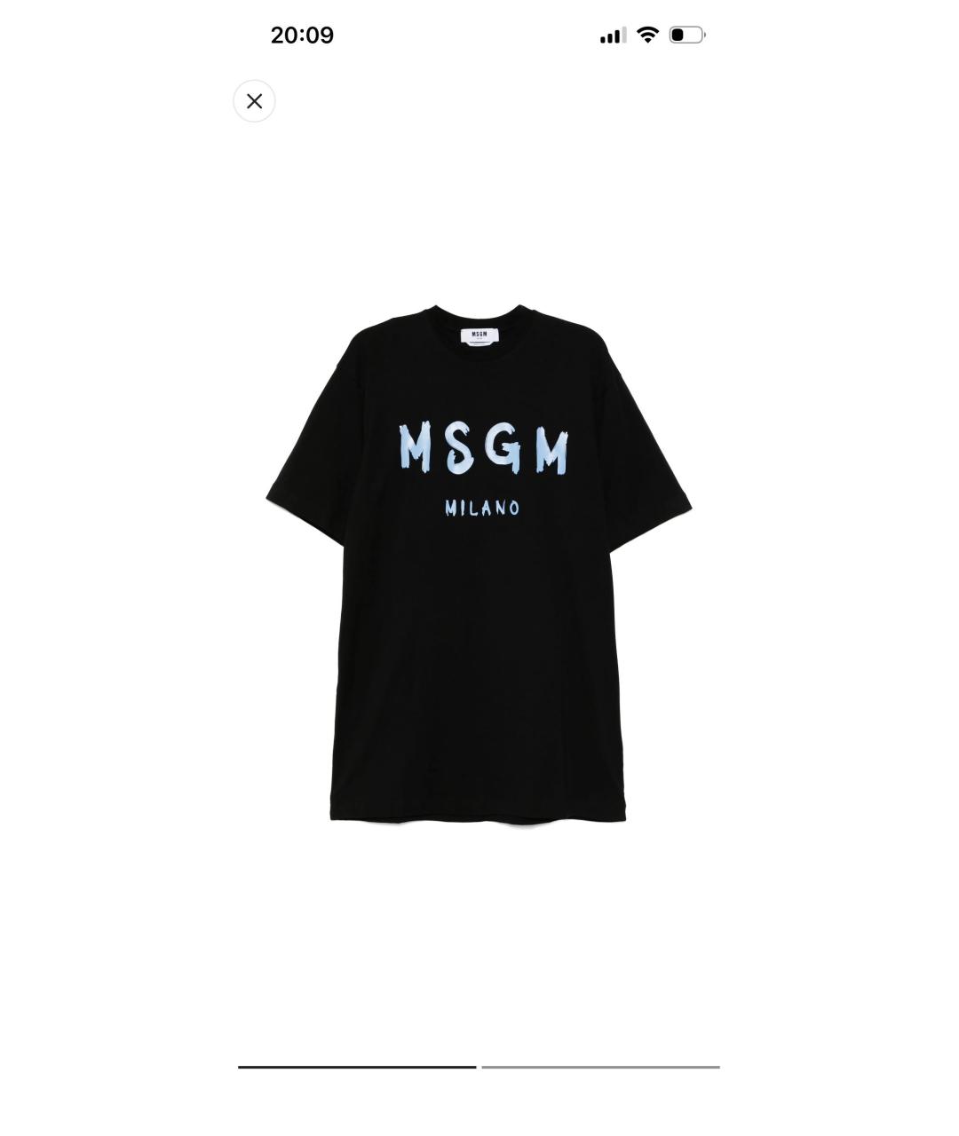 MSGM Черное хлопковое повседневное платье, фото 3