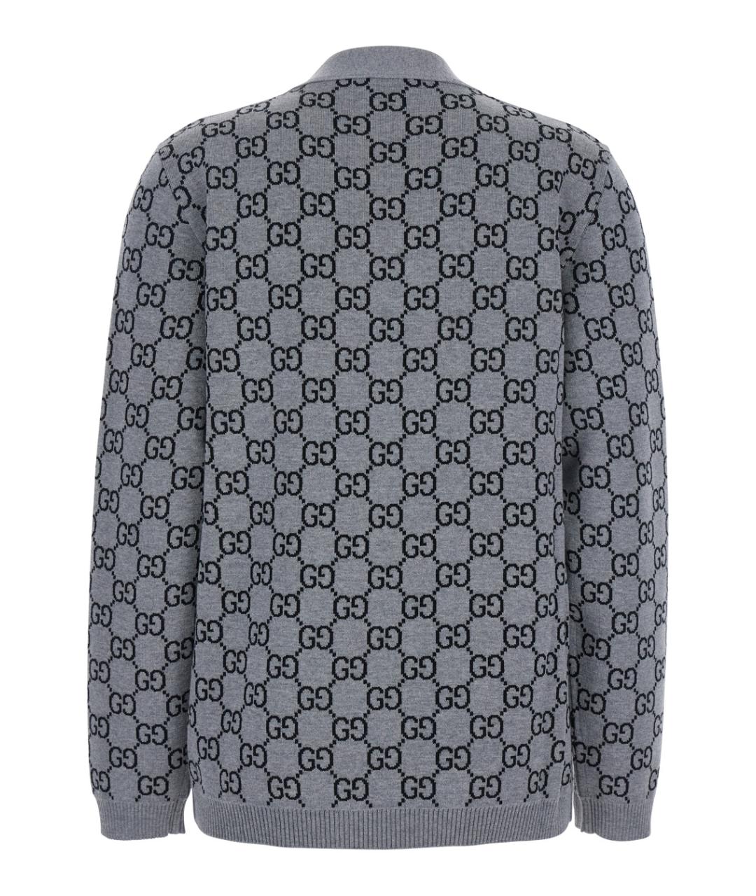 GUCCI Серый шерстяной кардиган, фото 2