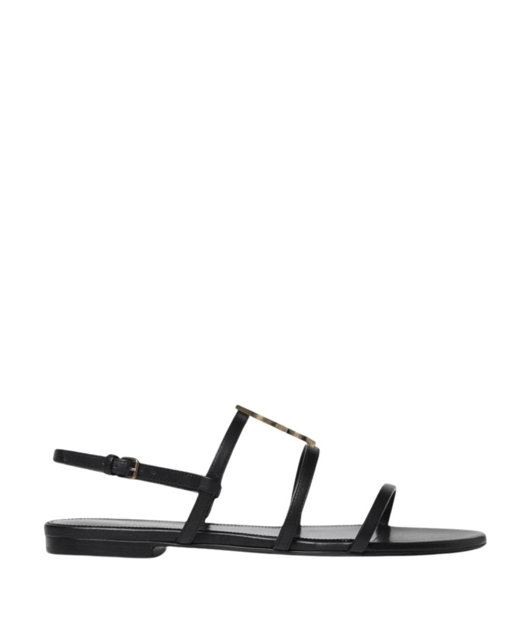 SAINT LAURENT Синие кожаные сандалии, фото 1