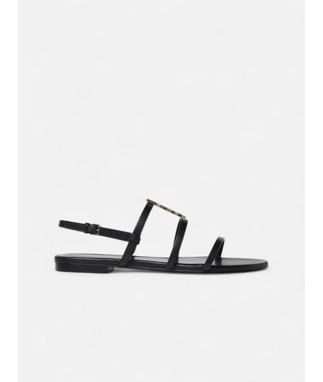 SAINT LAURENT Синие кожаные сандалии, фото 4