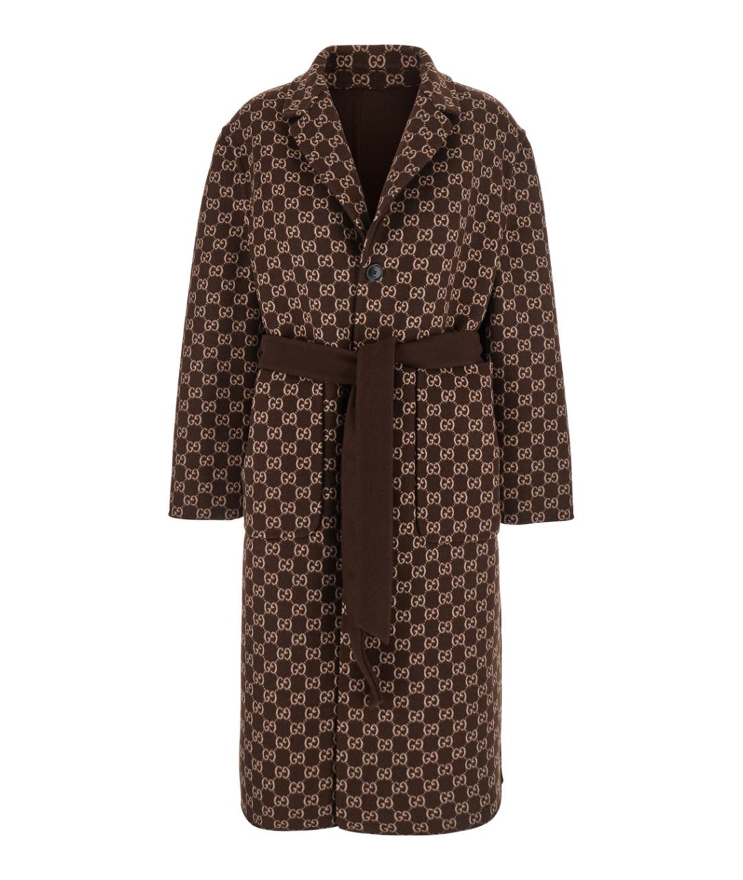 GUCCI Коричневое шерстяное пальто, фото 4