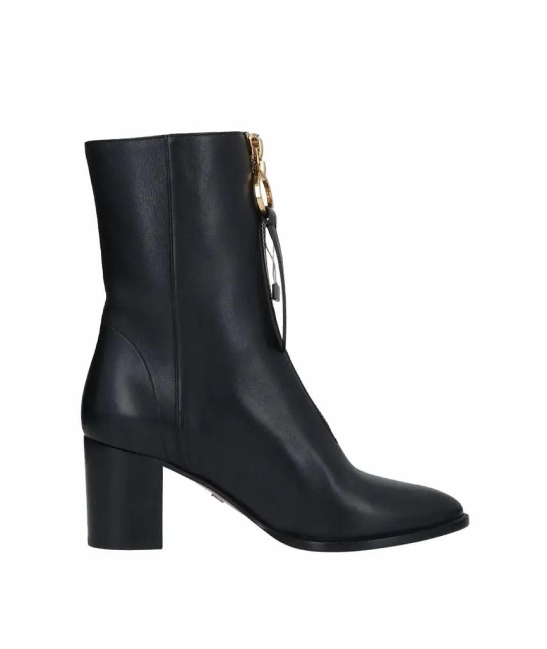 CHRISTIAN DIOR Черные кожаные ботильоны, фото 1