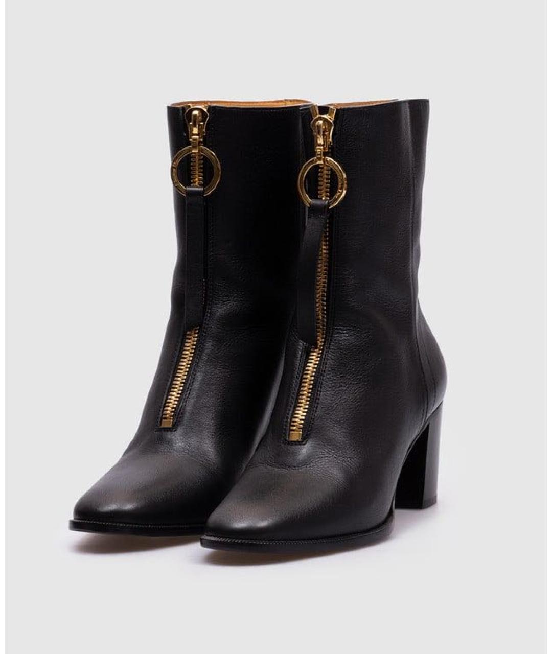 CHRISTIAN DIOR Черные кожаные ботильоны, фото 2