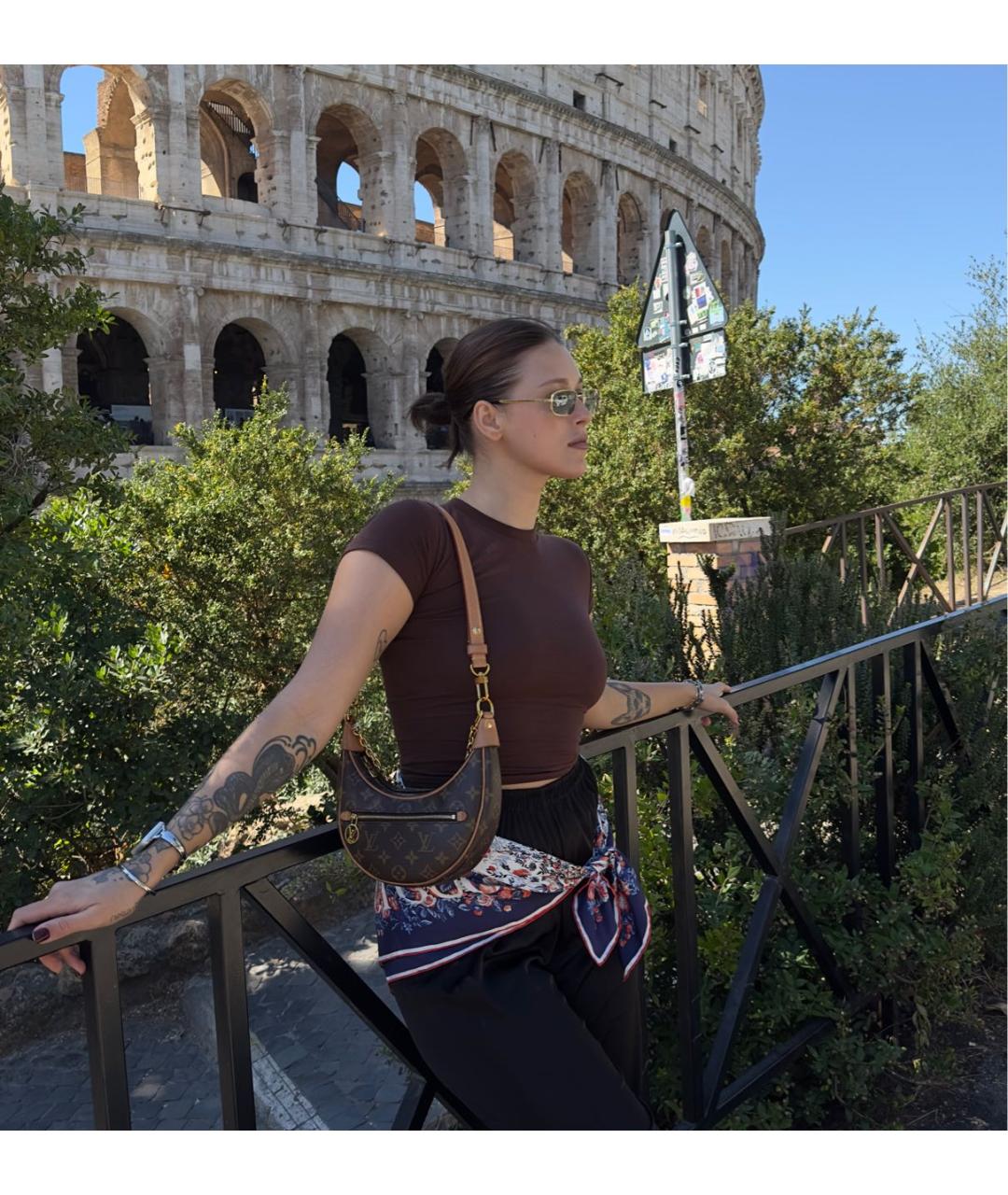 LOUIS VUITTON Коричневая сумка через плечо, фото 8