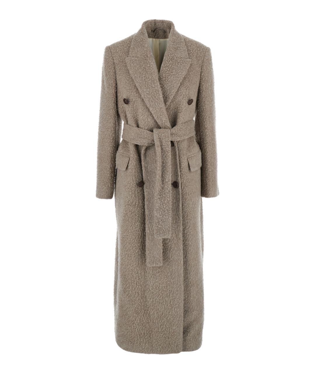 GOLDEN GOOSE DELUXE BRAND Бежевое шерстяное пальто, фото 1
