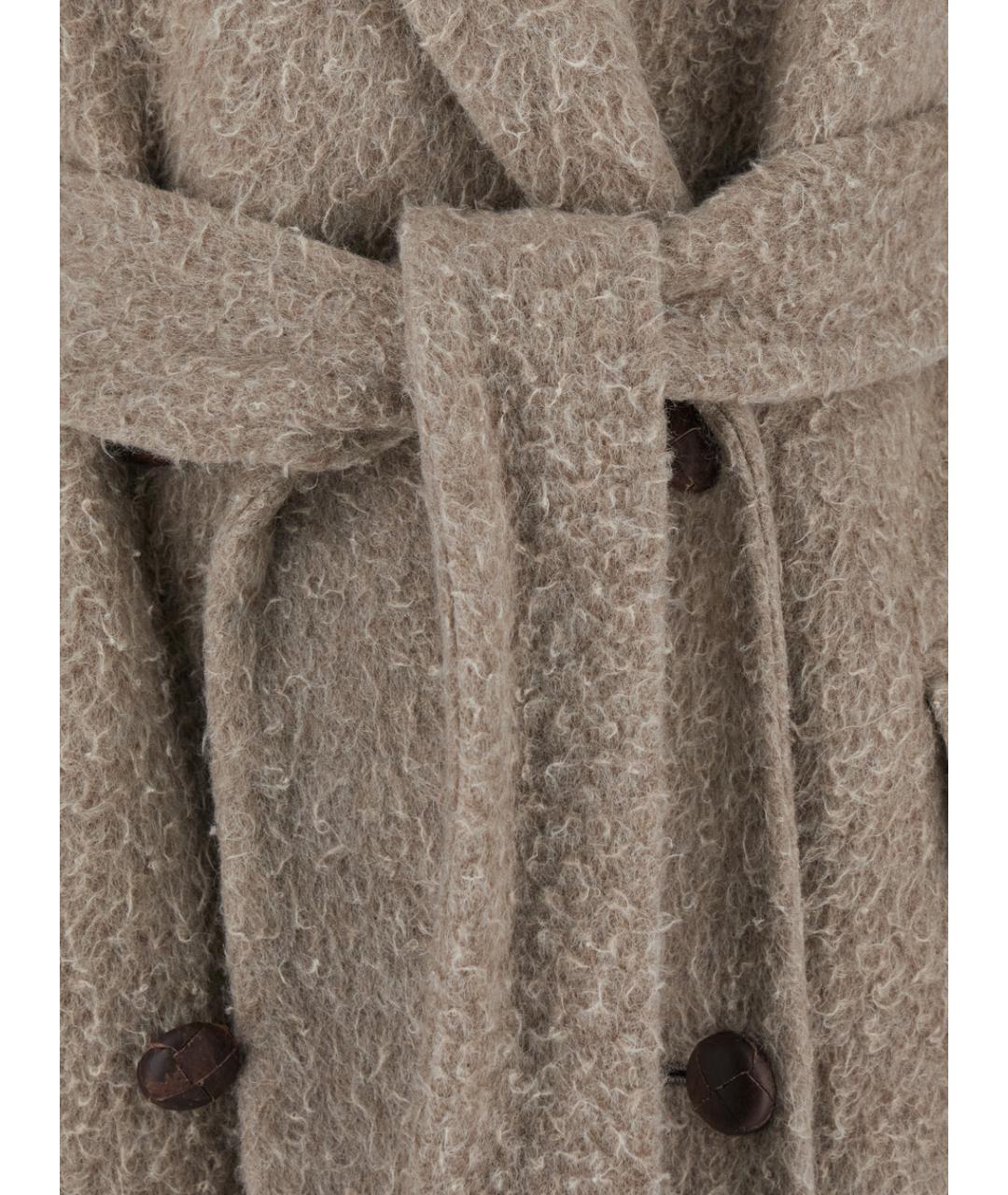 GOLDEN GOOSE DELUXE BRAND Бежевое шерстяное пальто, фото 3