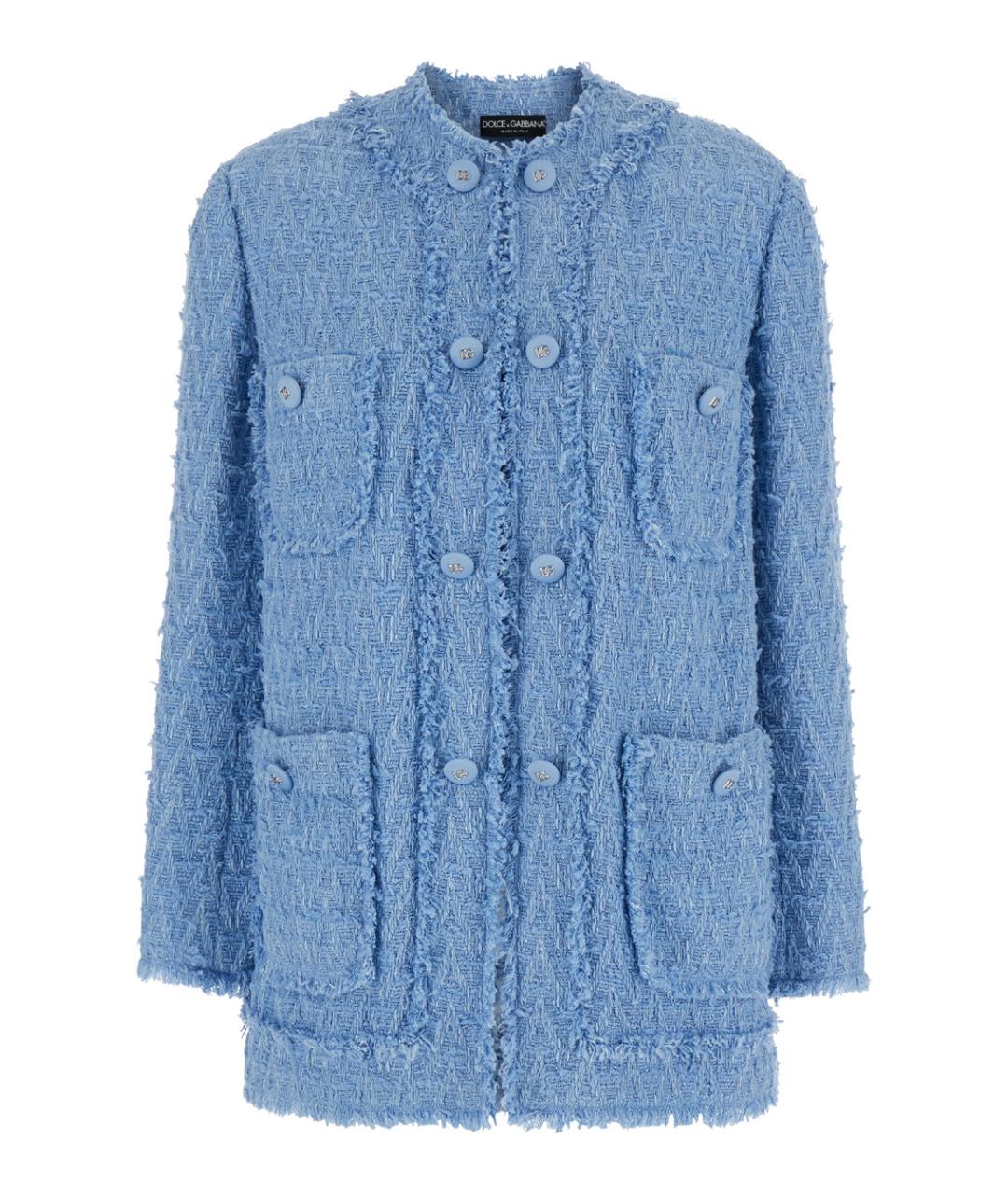 DOLCE&GABBANA Голубой хлопковый жакет/пиджак, фото 1